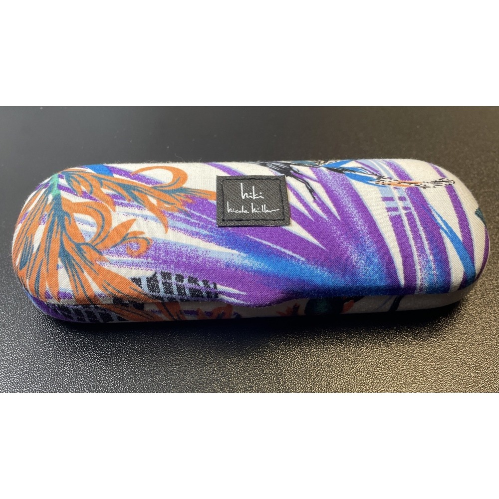Hiki Nicole Miller Multicolor Floral Clamshell Eyeglasses Case